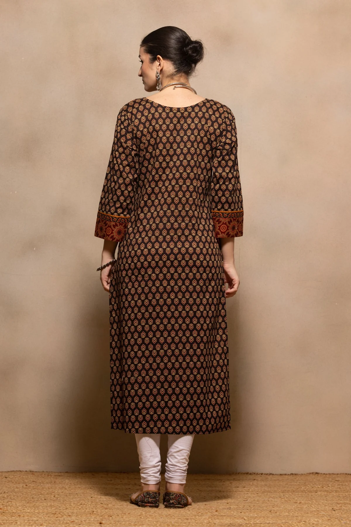 Brown Printed Kurta - Image 5