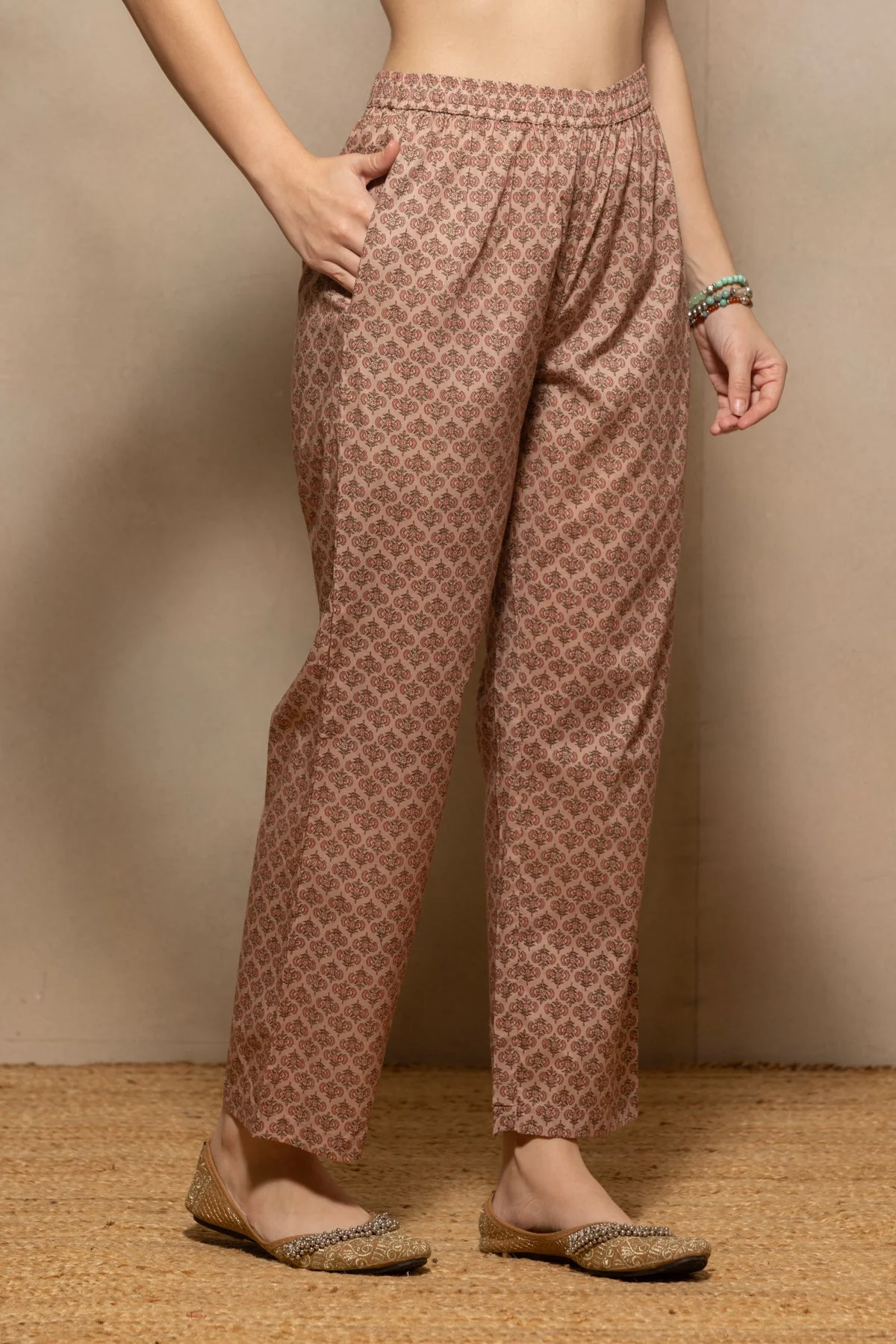 Brown Printed Kurta 3 Pcs Set - Image 6
