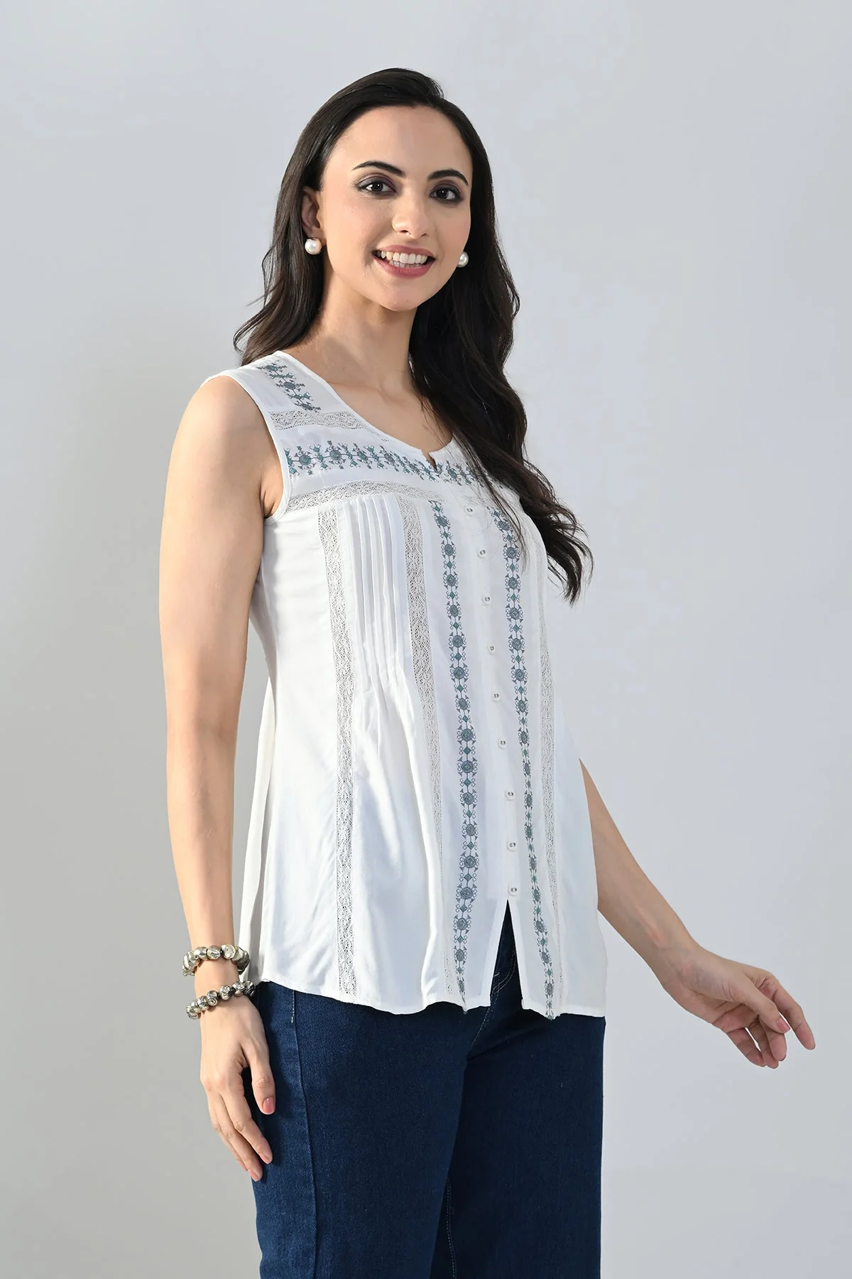 Cream Embroidered Top - Image 4
