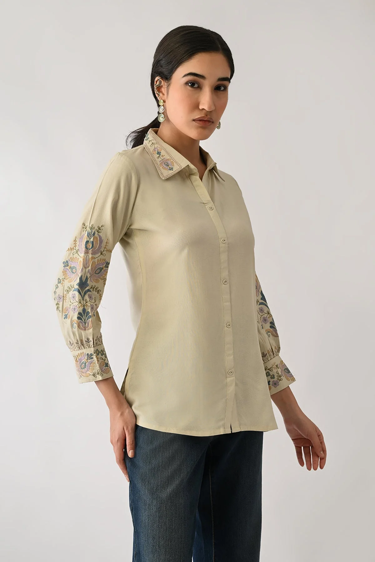 Cream Embroidered Top - Image 3