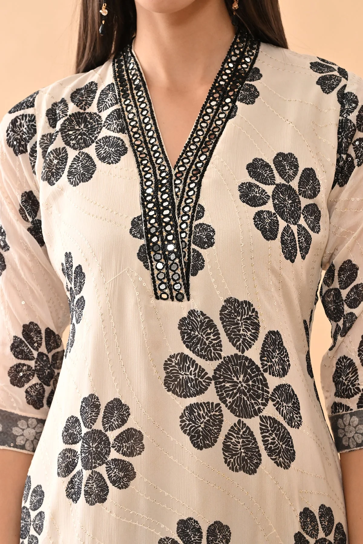 Cream Printed Co-Ord Set - Image 5