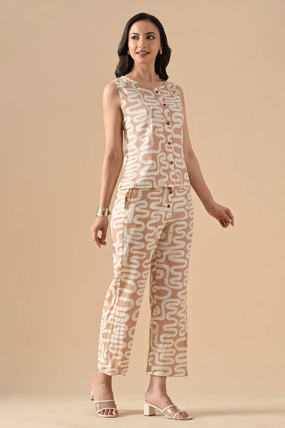 Cream Printed Co-Ord Set - Image 4