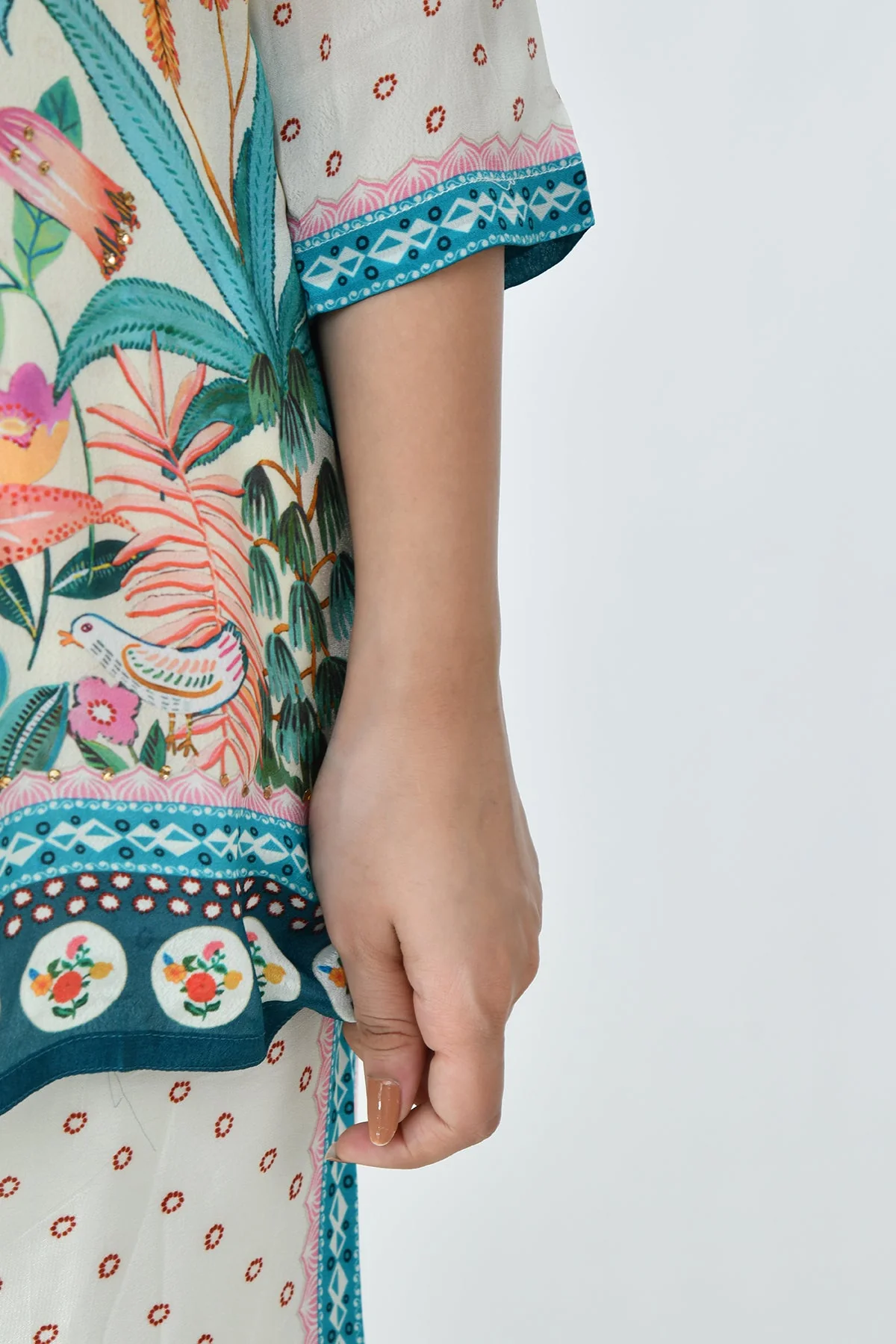 Cream Printed Co-Ord 3 Pcs Set - Image 7