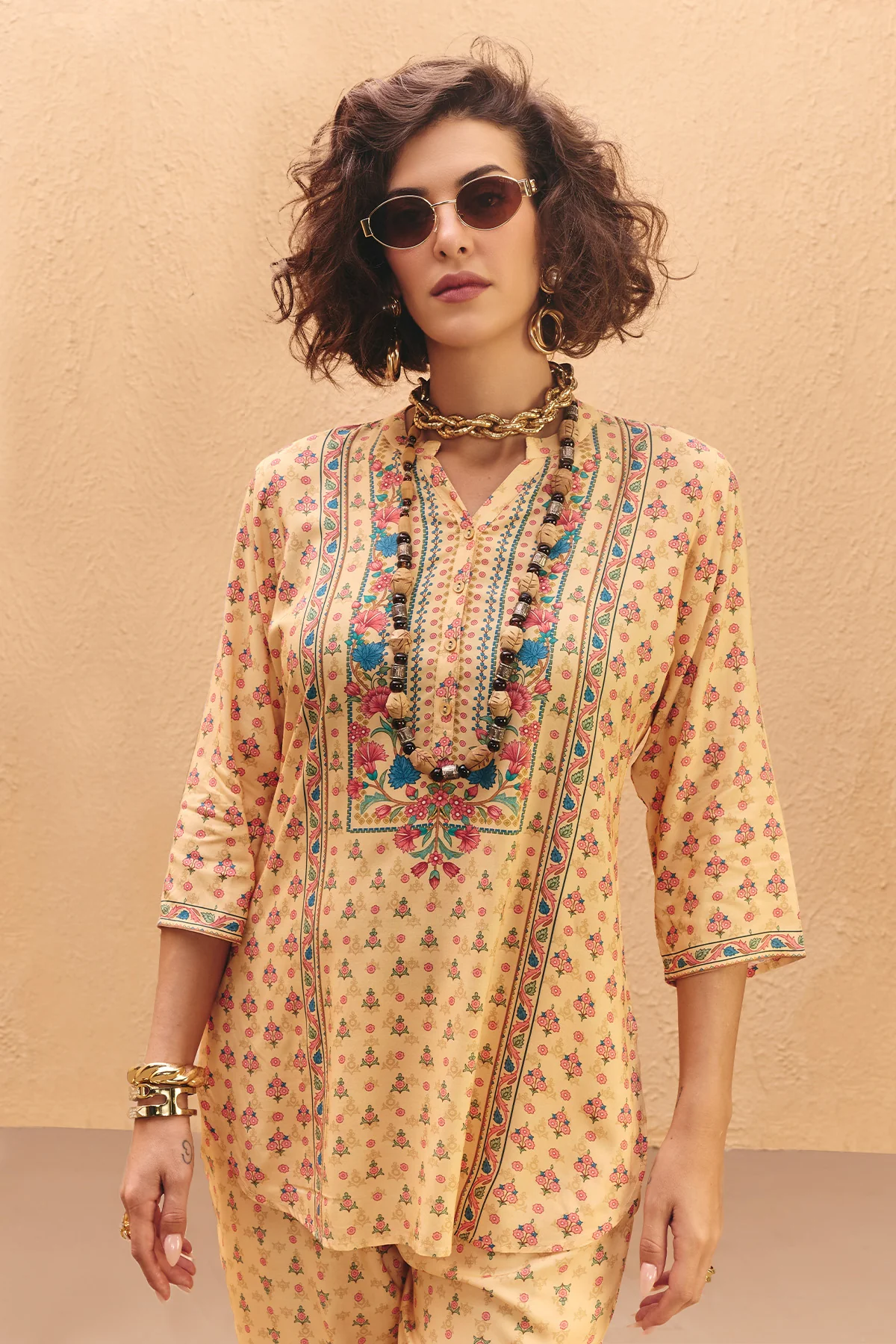 Cream Printed Co-Ord Set - Image 4