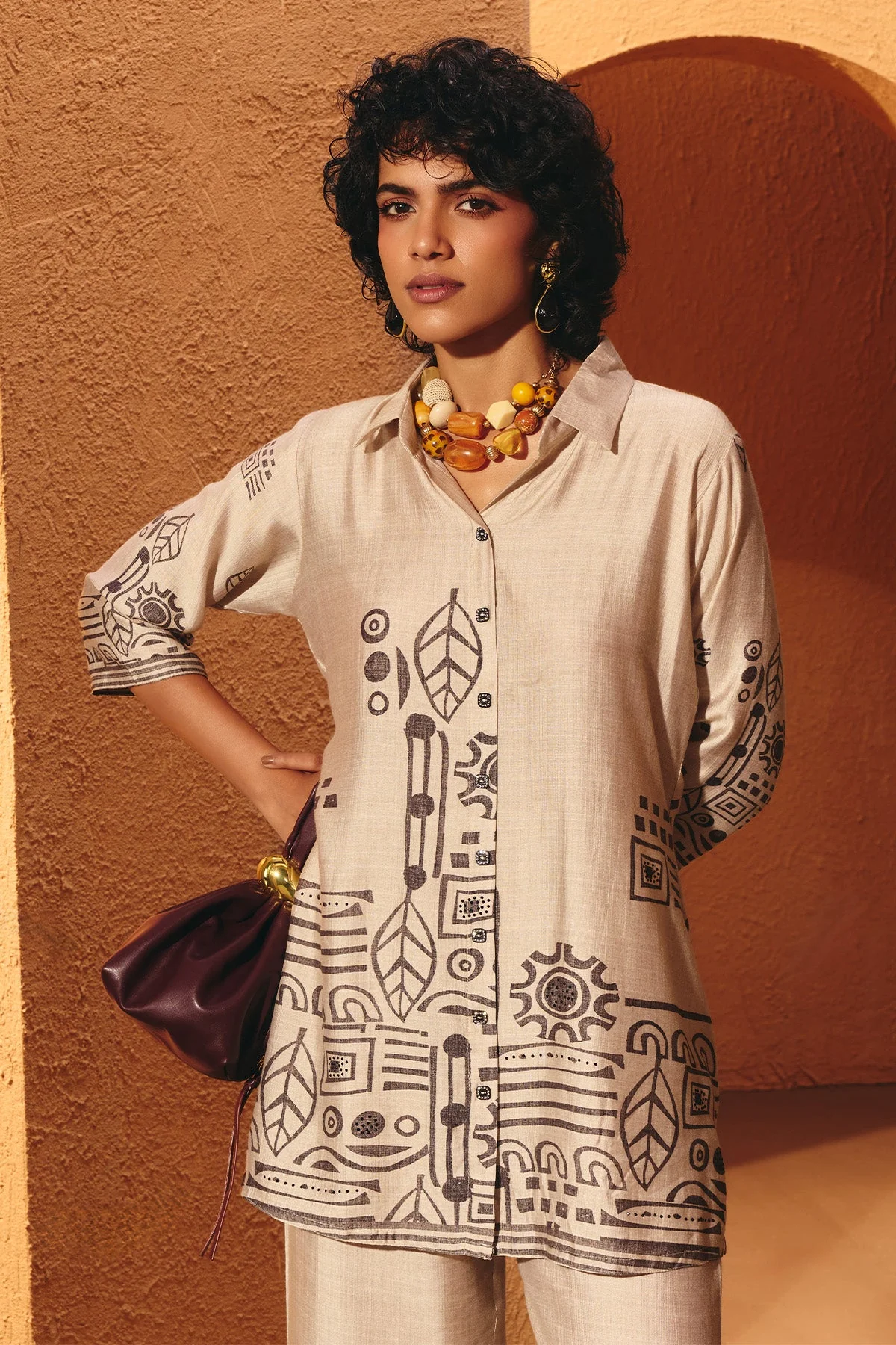 Cream Printed Co-Ord Set - Image 4