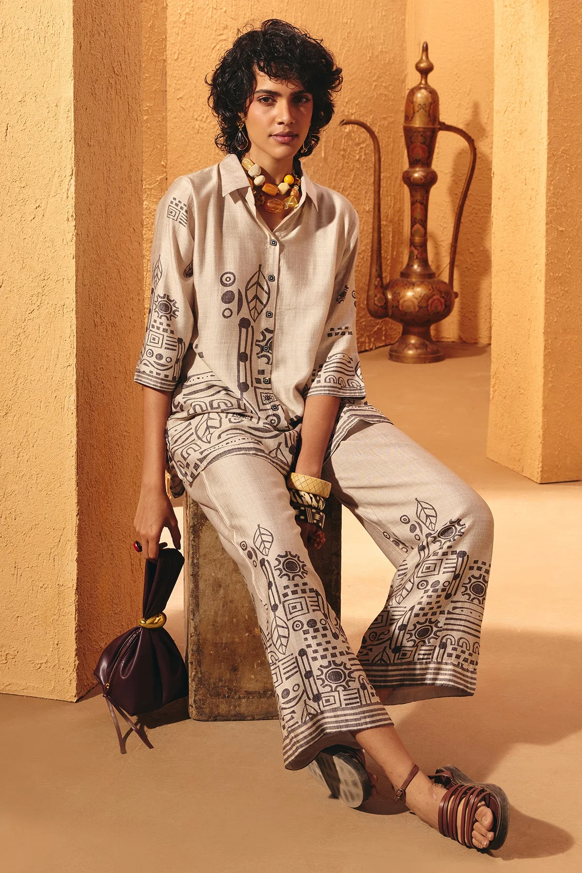 Cream Printed Co-Ord Set - Image 5