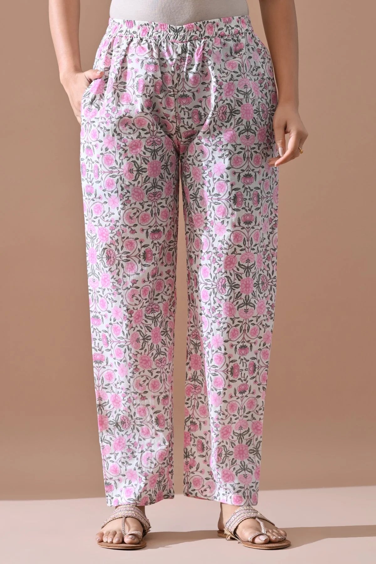 Cream Printed Kurta 2 Pcs Set - Image 6