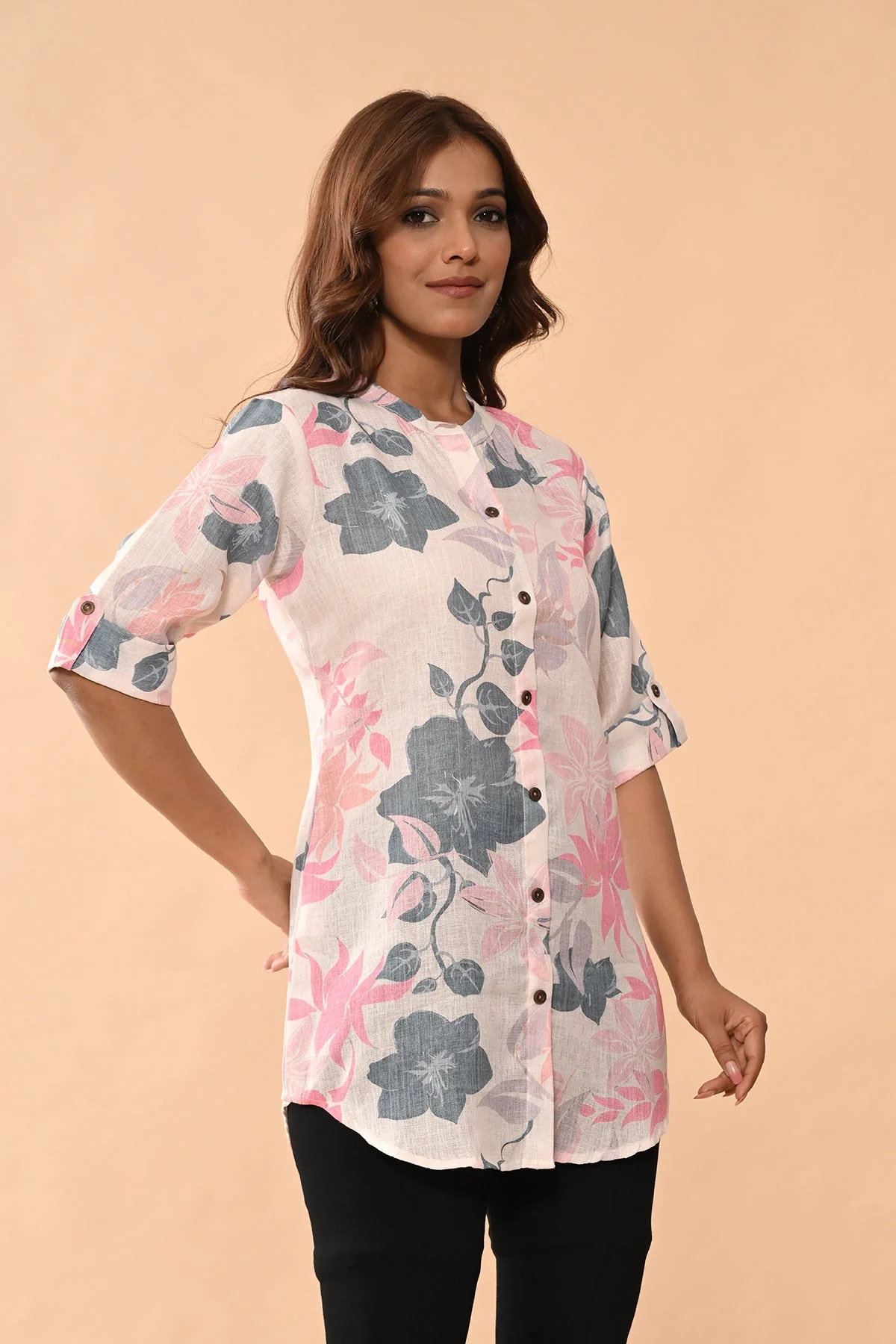 Cream Printed Top - Image 4