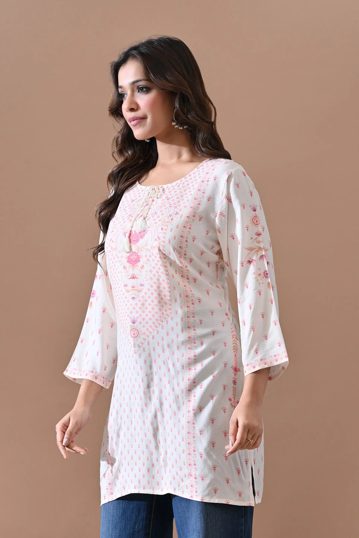 Cream Printed Top - Image 3