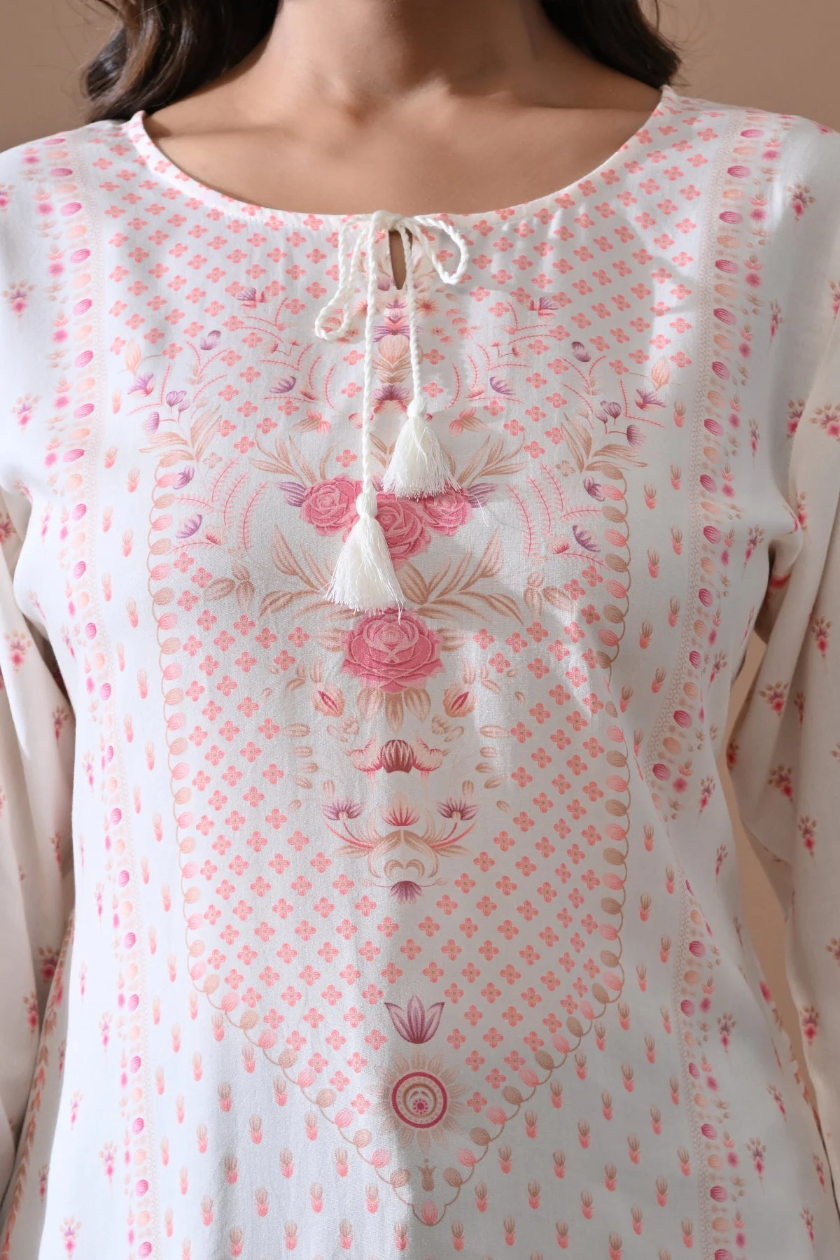 Cream Printed Top - Image 4
