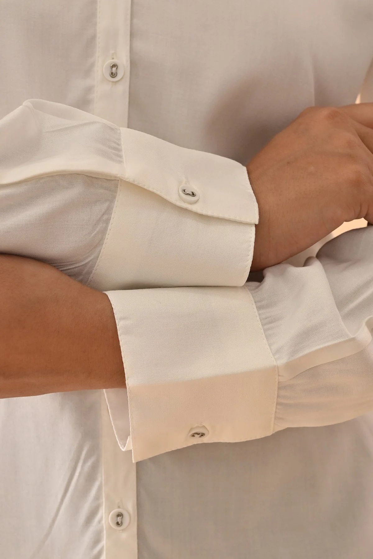 Cream Solid Straight Top - Image 7
