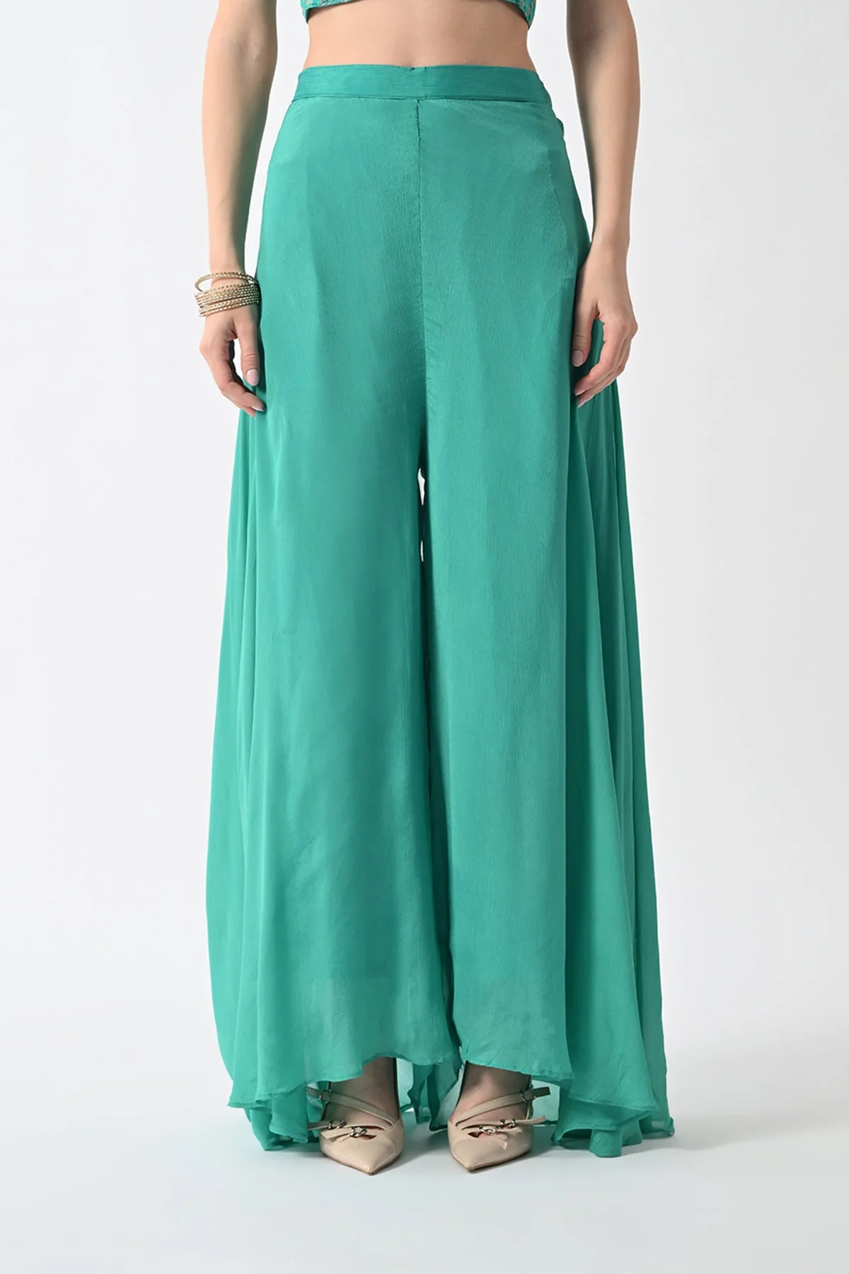 Green Dress with A Printed Shrug - Image 7