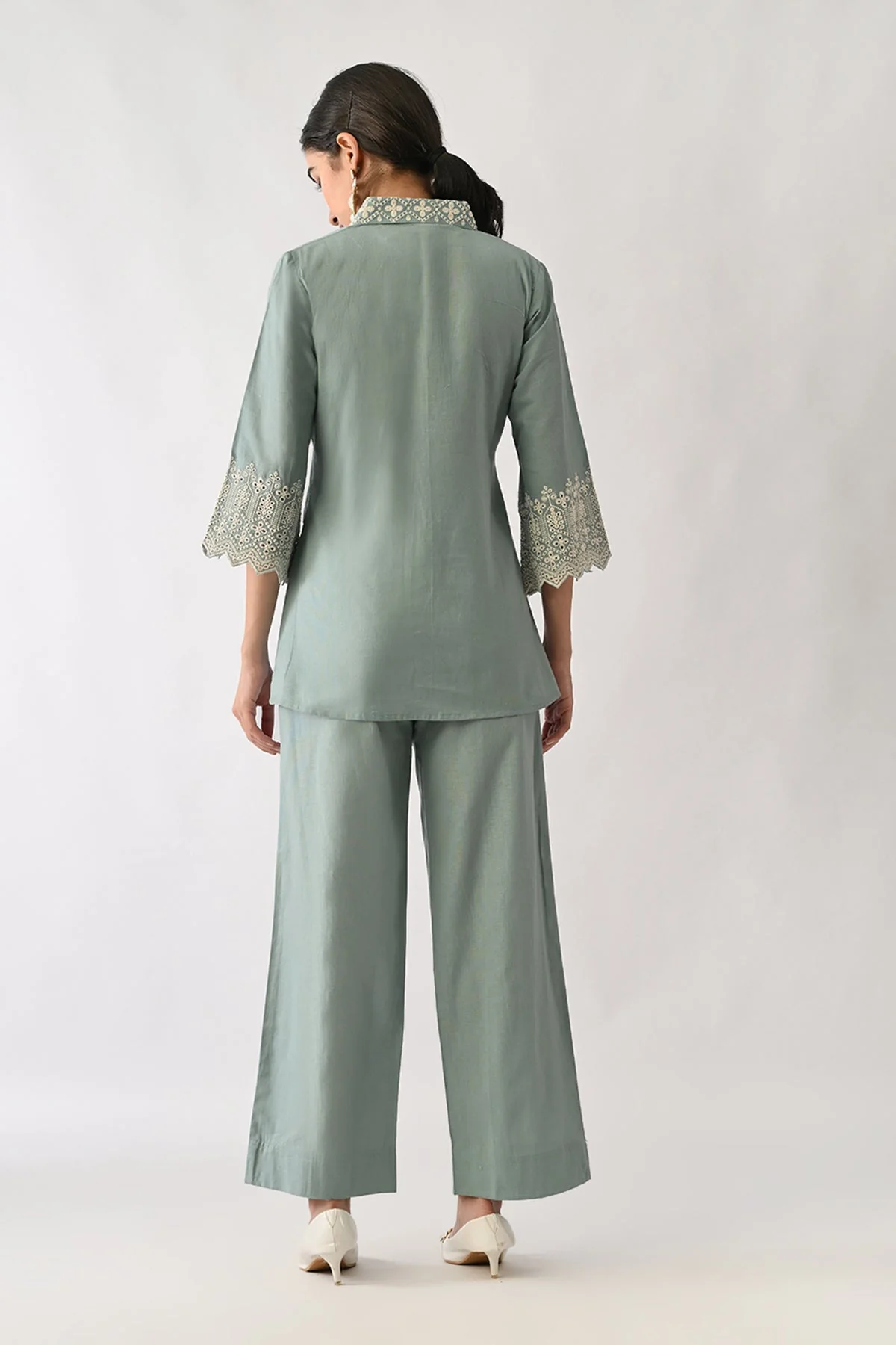 Green Embroidered Co-Ord Set - Image 5