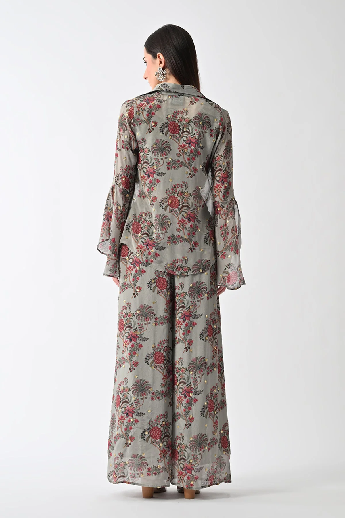 Green Printed Jacket Set - Image 5
