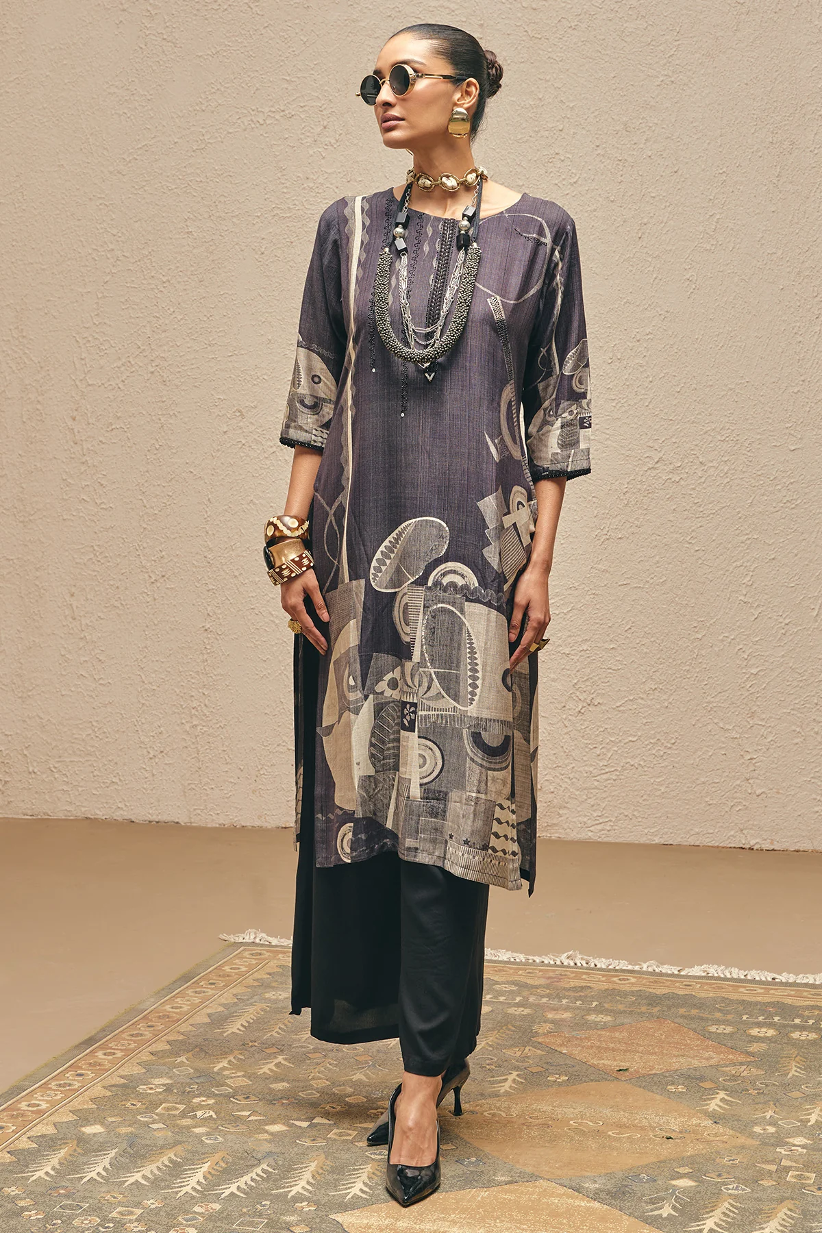 Green Printed Kurta - Image 2
