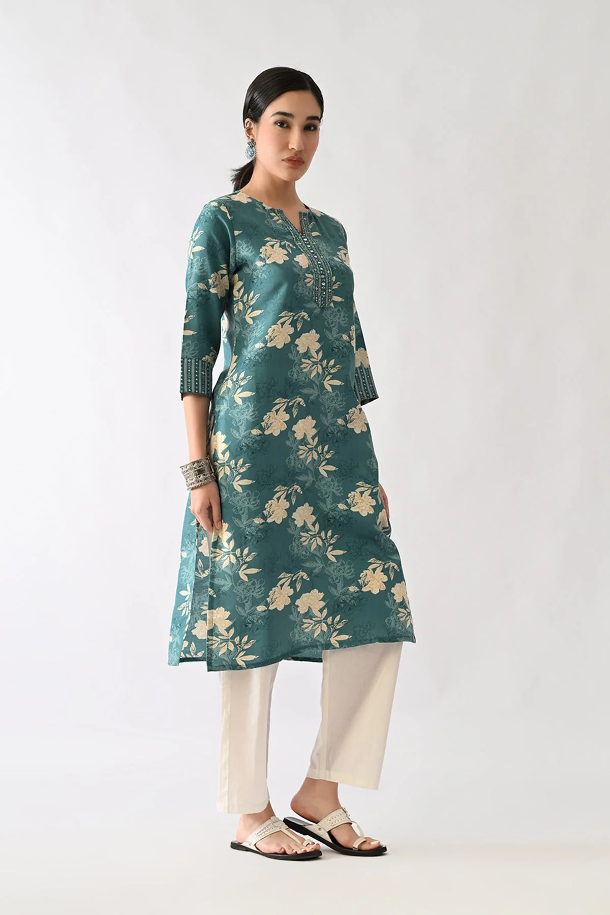 Green Printed Kurta - Image 5