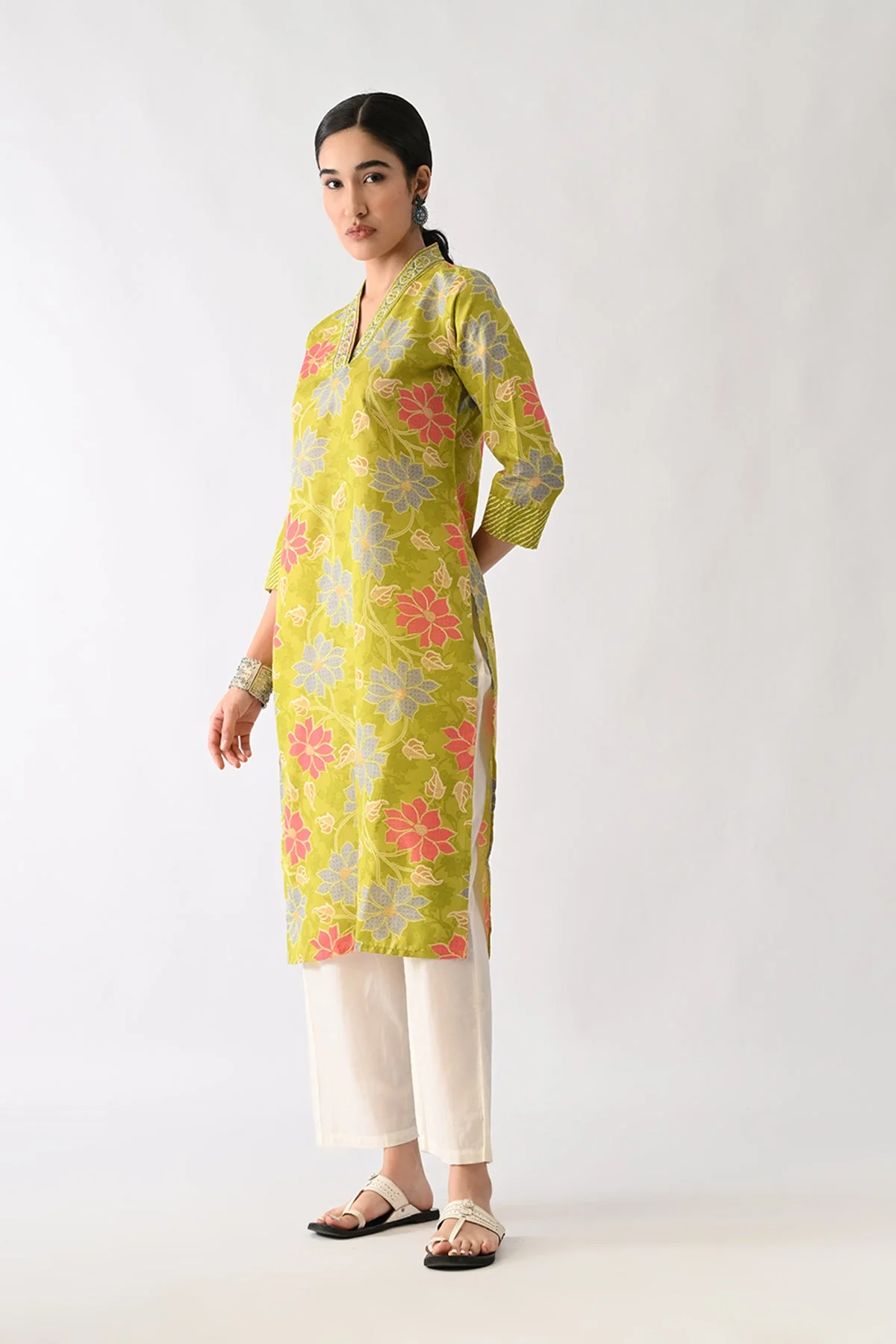 Green Printed Kurta - Image 5