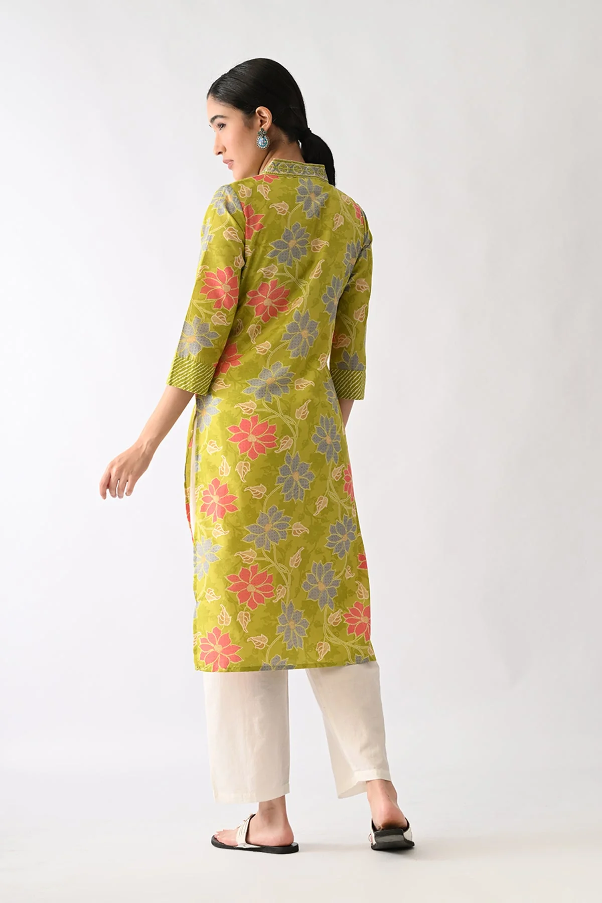 Green Printed Kurta - Image 7