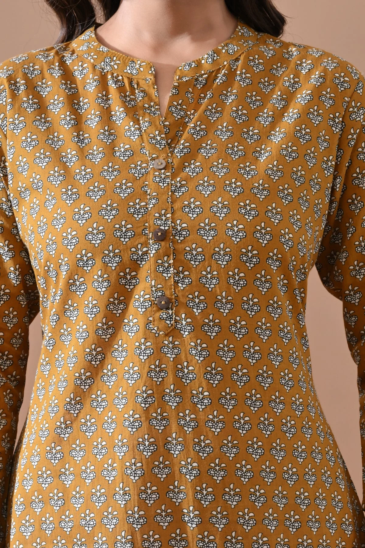 Green Printed Straight Kurta - Image 4