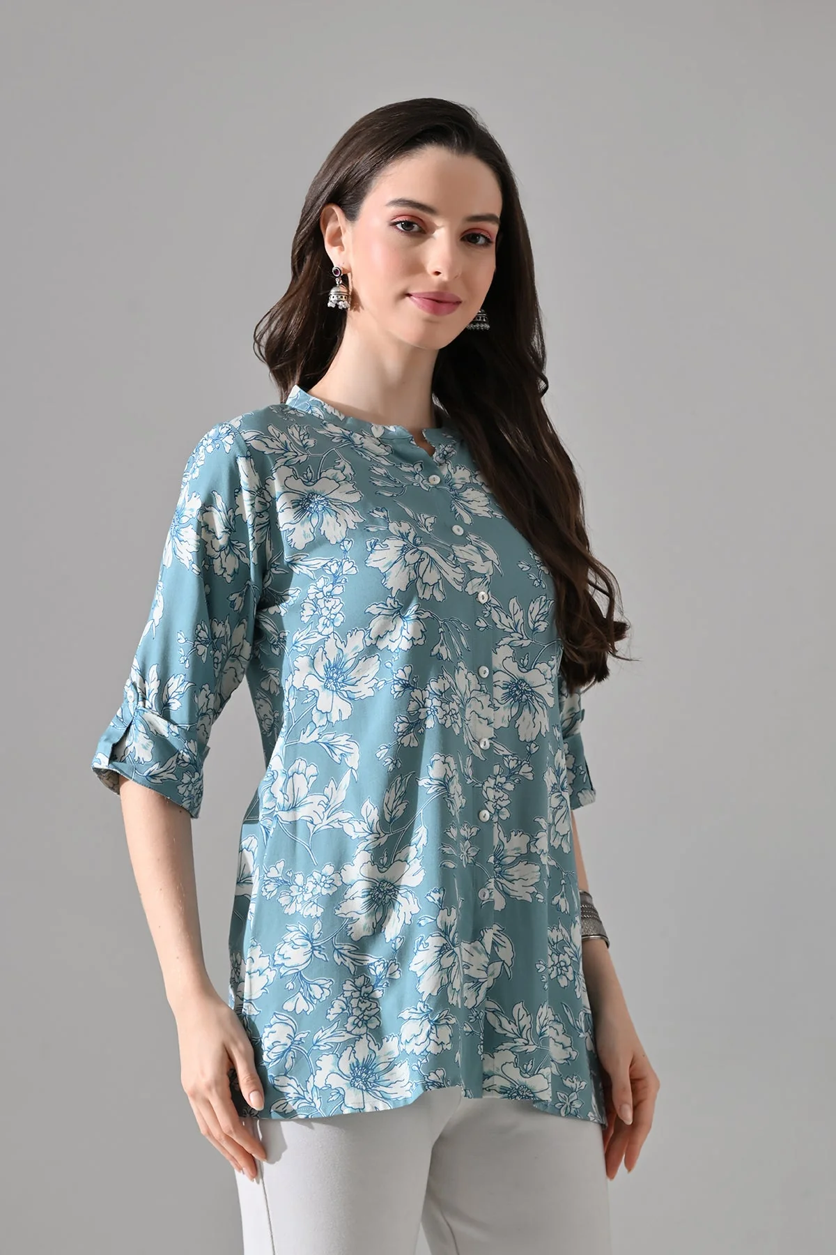 Green Printed Straight Top - Image 5