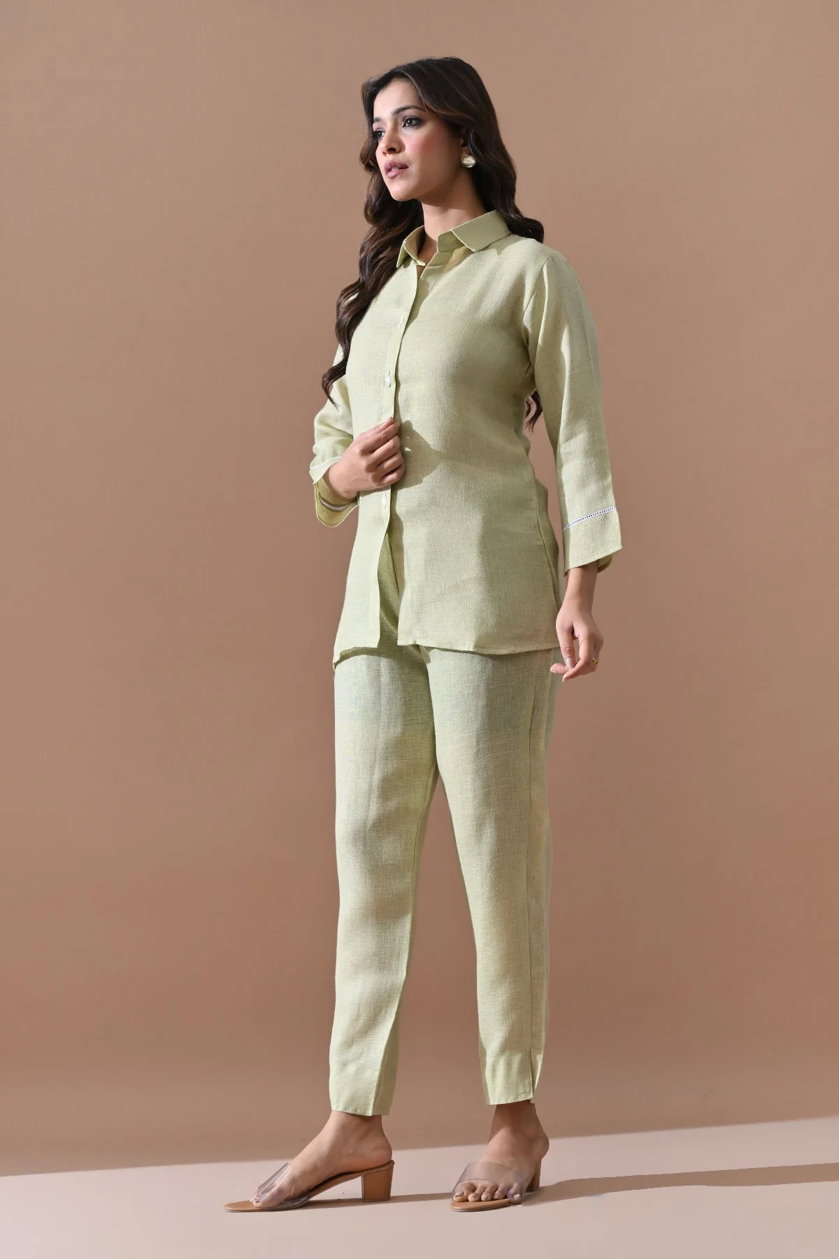 Green Solid Co-Ord Set - Image 3