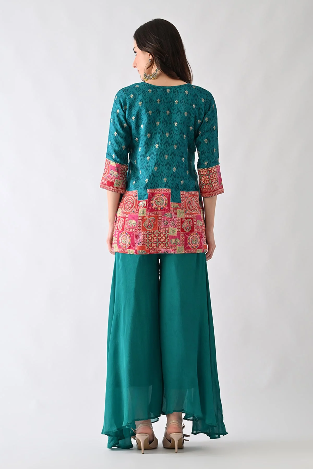 Green Zari Embroidered Co-Ord Set - Image 5