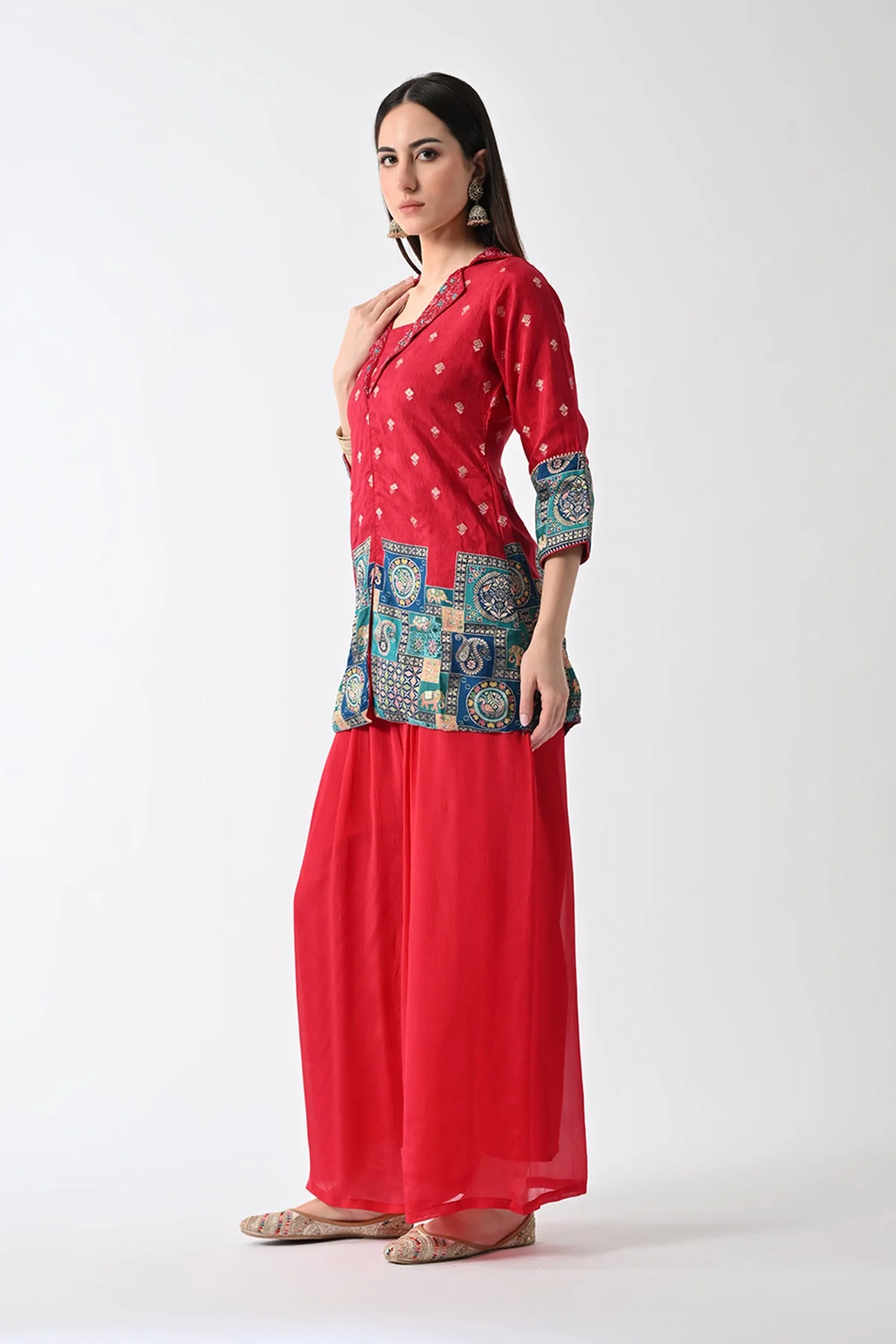Magenta Embellished Co-Ord Set - Image 2