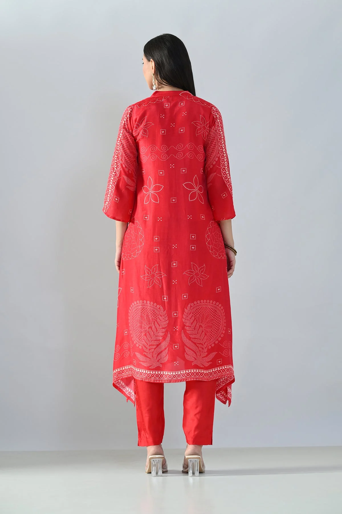 Magenta Printed A-Line Kurta 2 Pcs Set - Image 5
