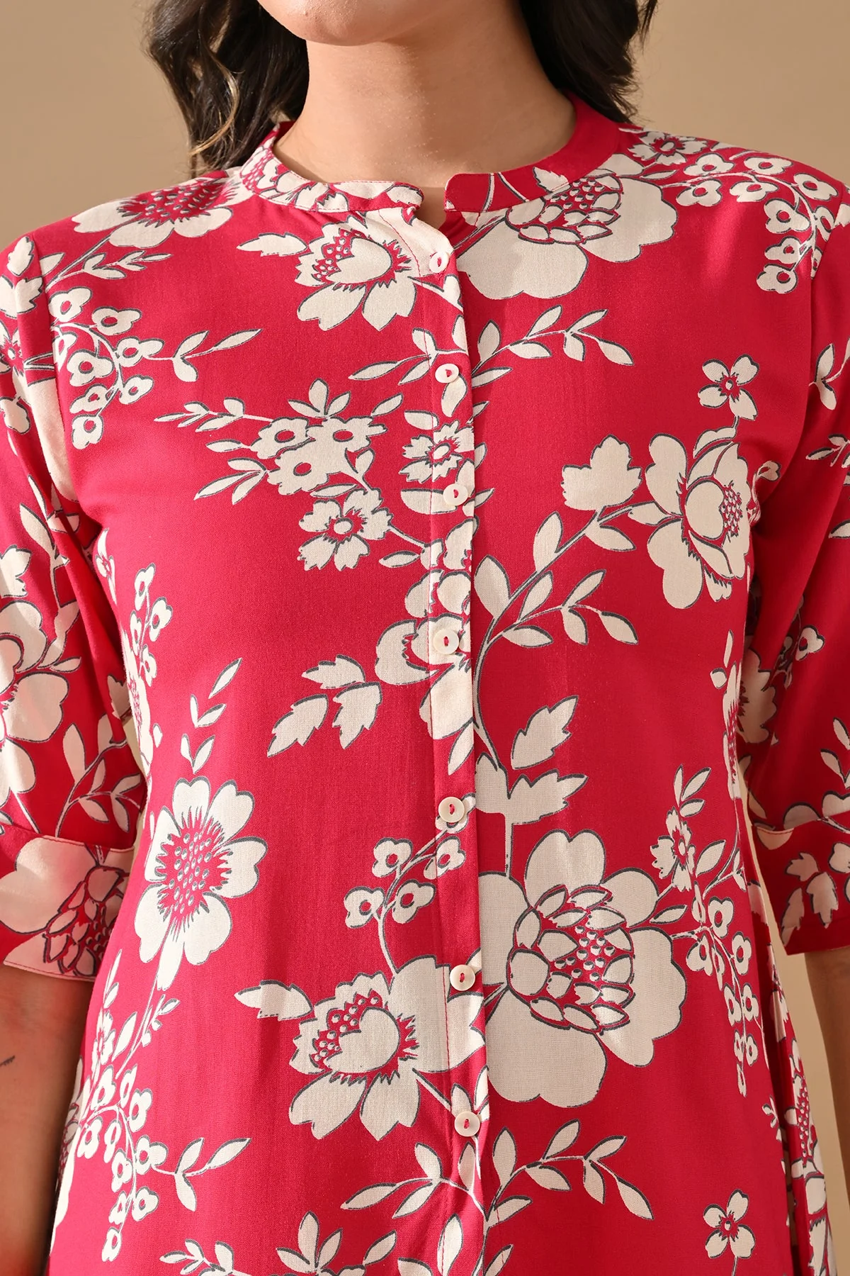 Magenta Printed Straight Top - Image 4