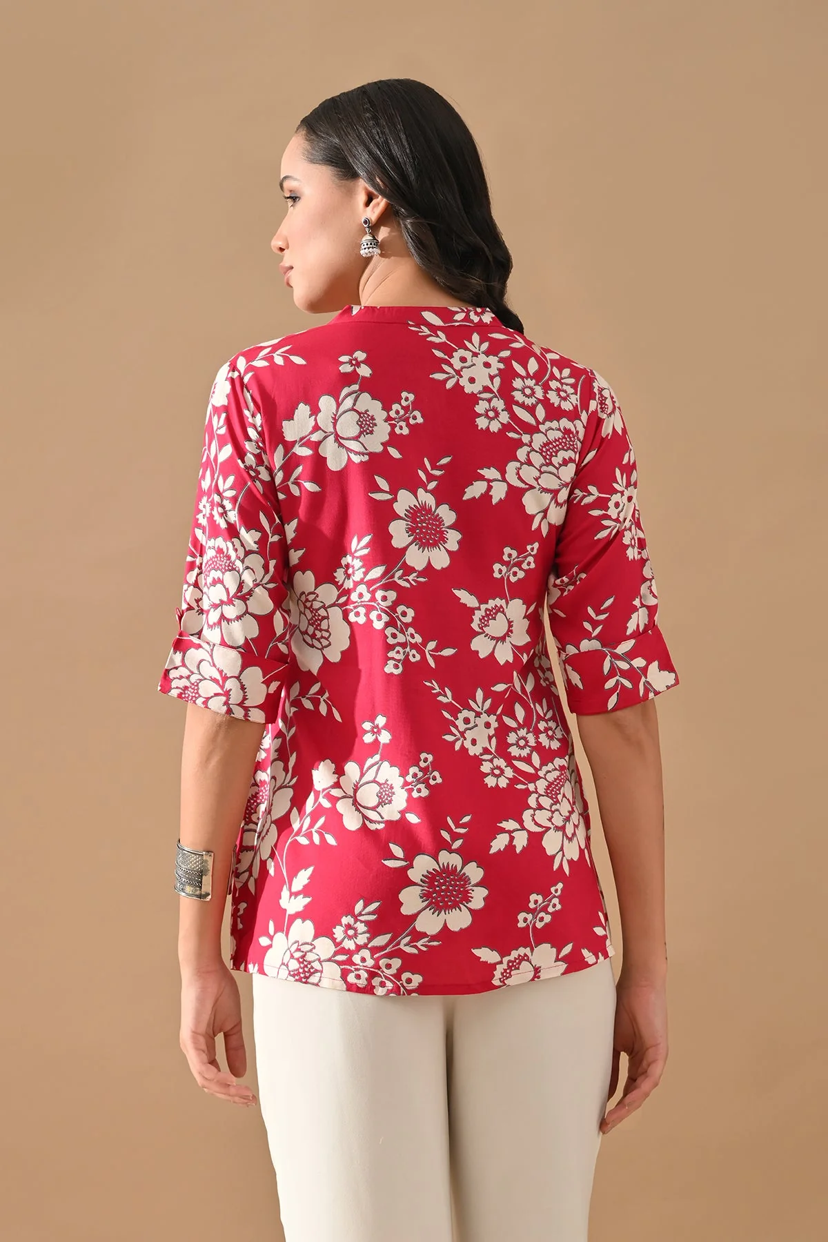 Magenta Printed Straight Top - Image 5