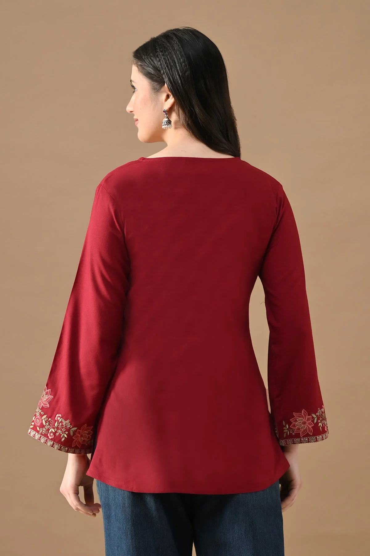 Maroon Embroidered Top - Image 5