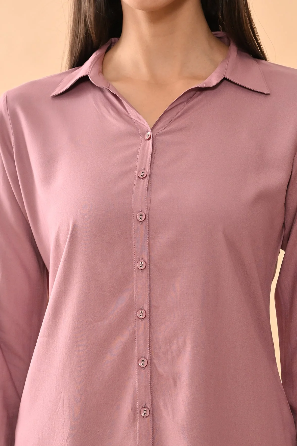 Mauve Solid Straight Top - Image 5