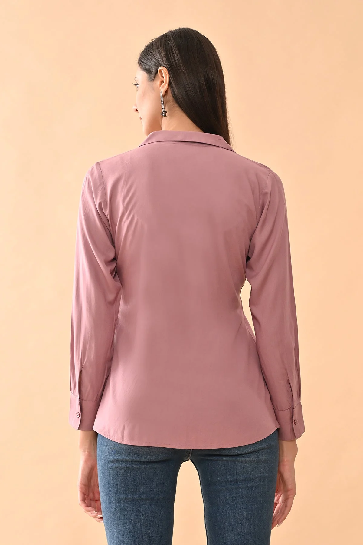 Mauve Solid Straight Top - Image 6
