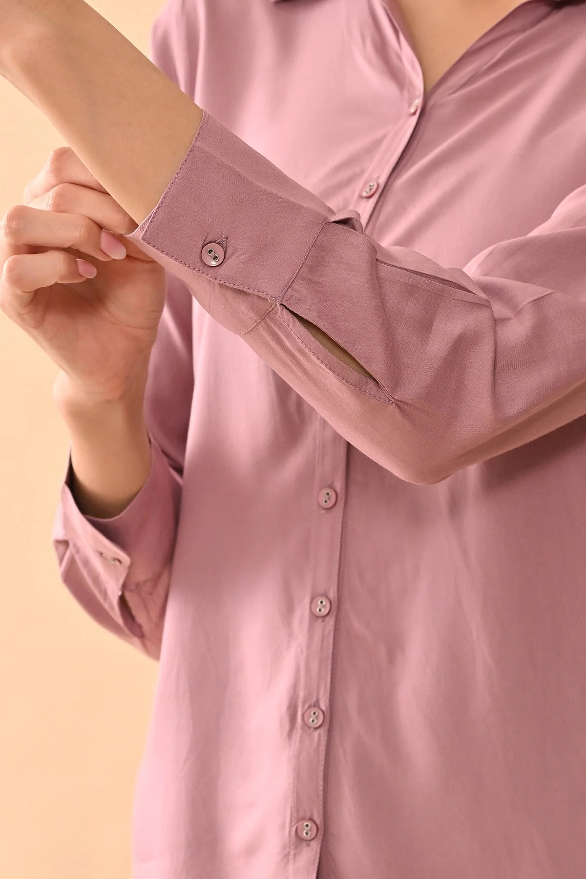 Mauve Solid Straight Top - Image 7