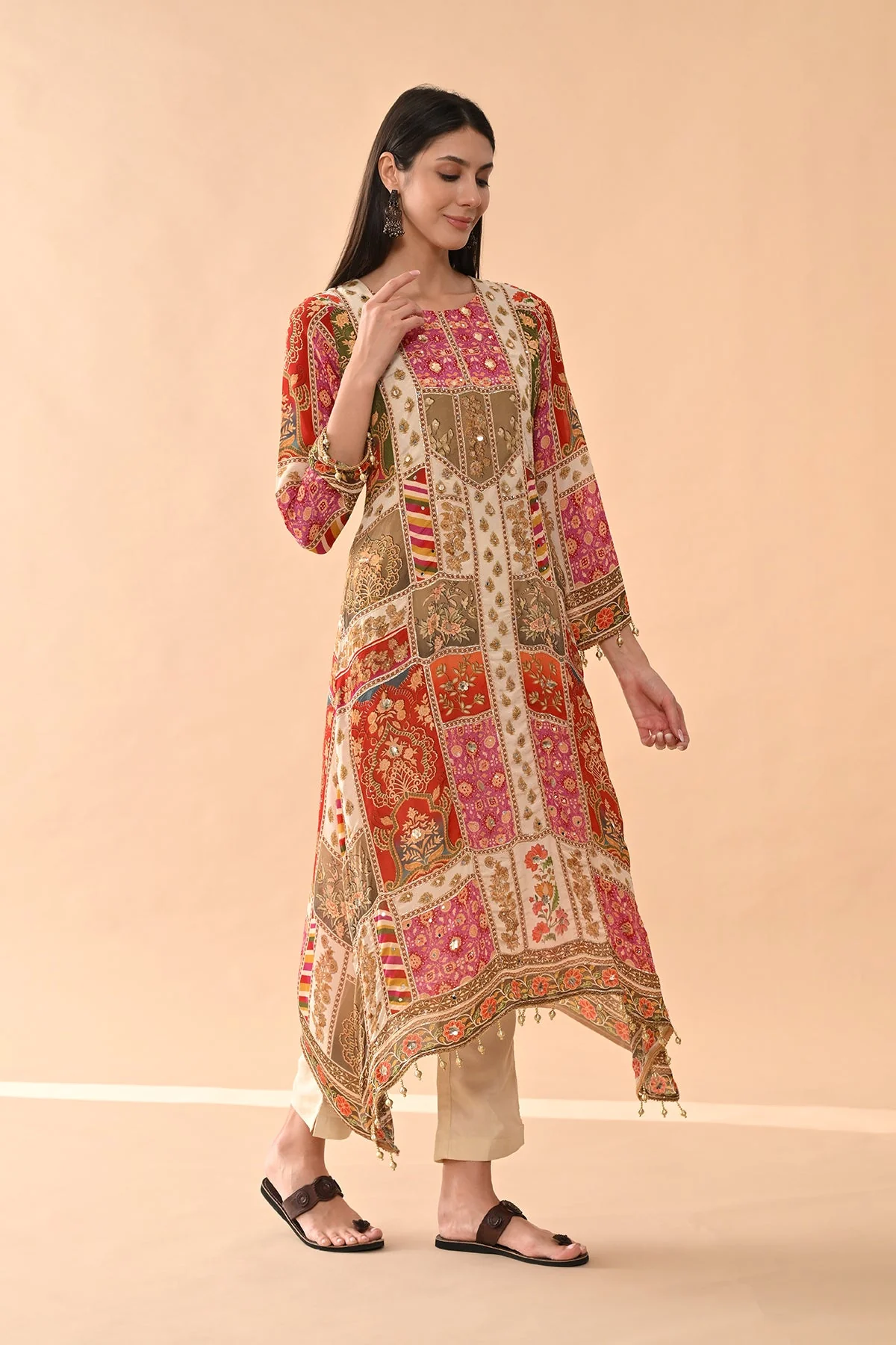 Multi Embellished Kurta 3 Pcs Set - Image 3