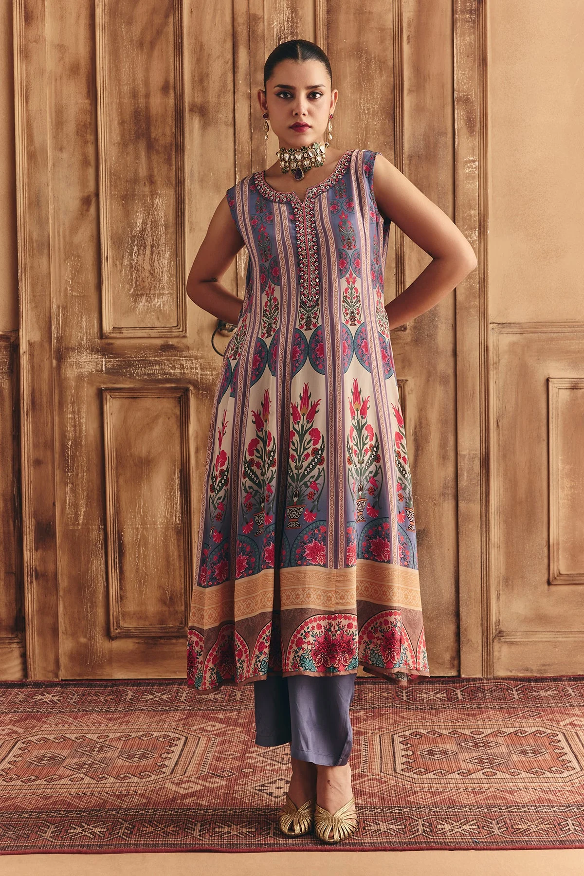 Multi Embellished Kurta 2 Pcs Set - Image 3