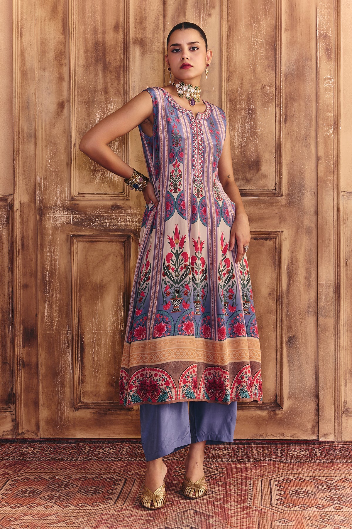 Multi Embellished Kurta 2 Pcs Set - Image 4