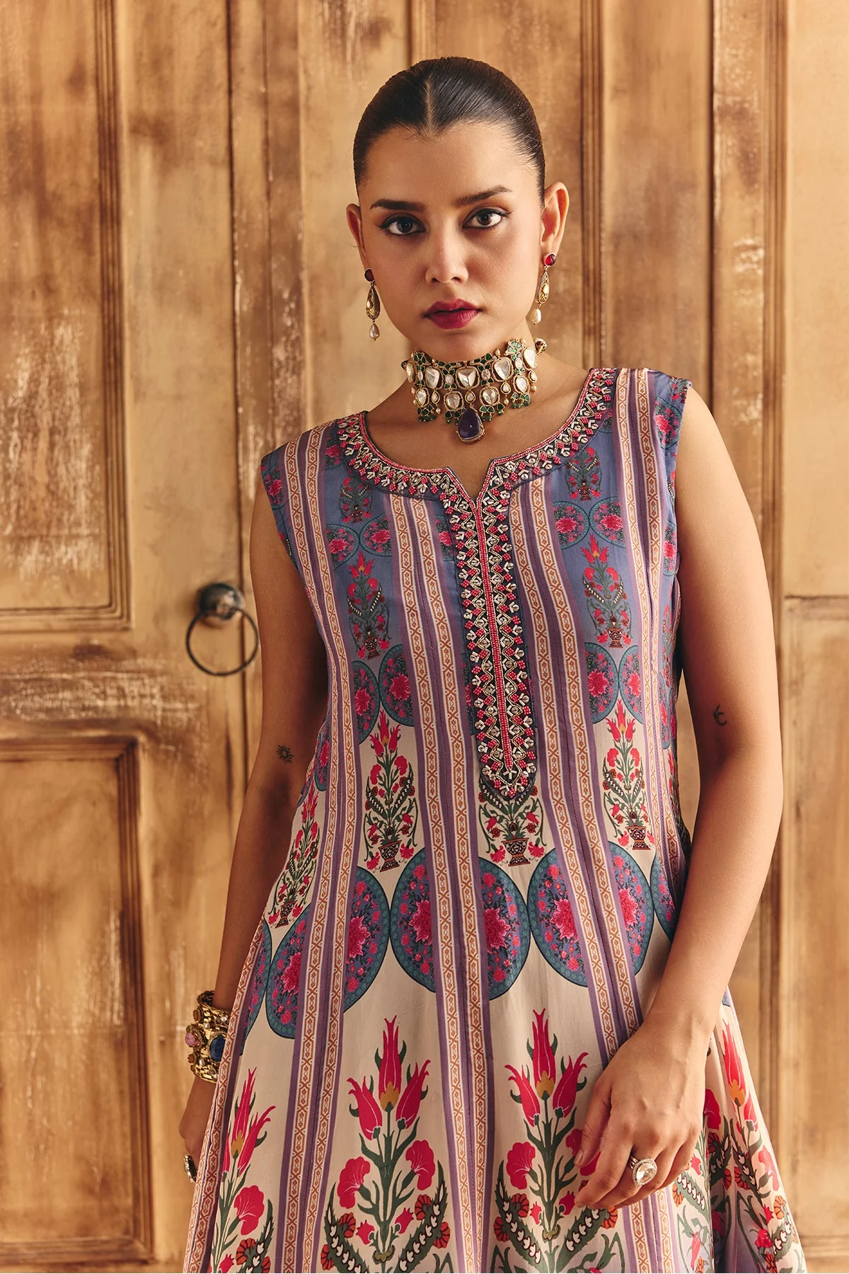 Multi Embellished Kurta 2 Pcs Set - Image 6