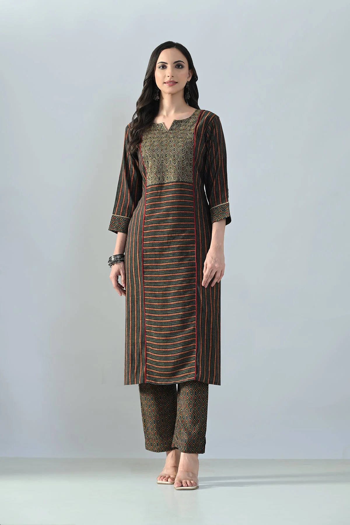 Multi Embellished Kurta 3 Pcs Set - Image 2