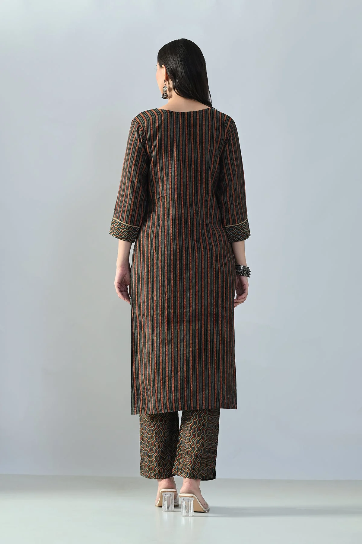 Multi Embellished Kurta 3 Pcs Set - Image 6