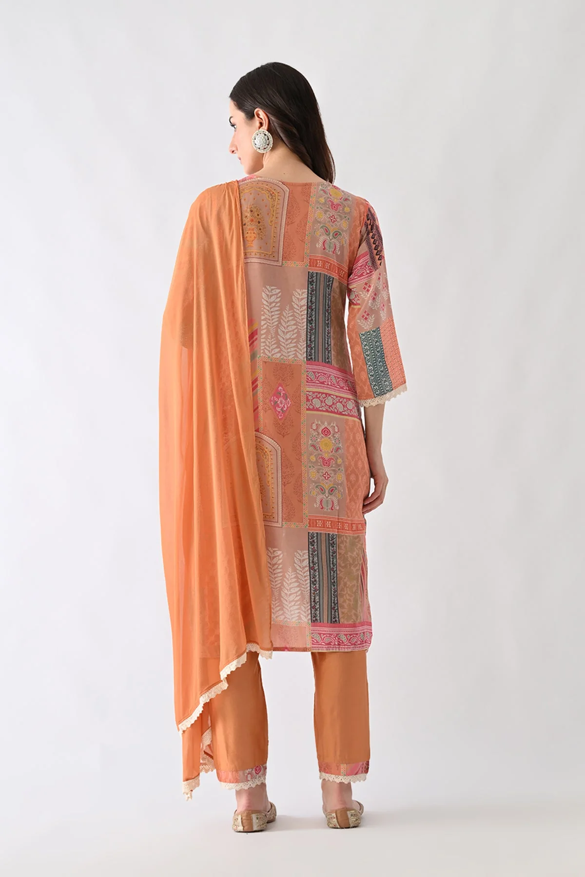 Multi Embroidered Straight Kurta 3 Pcs Set - Image 5