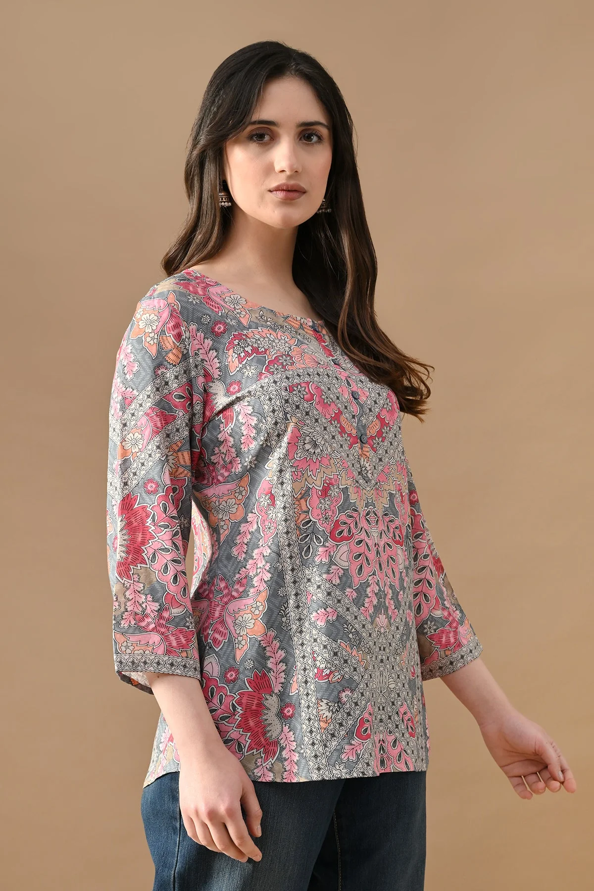 Multi Floral Printed Top - Image 2