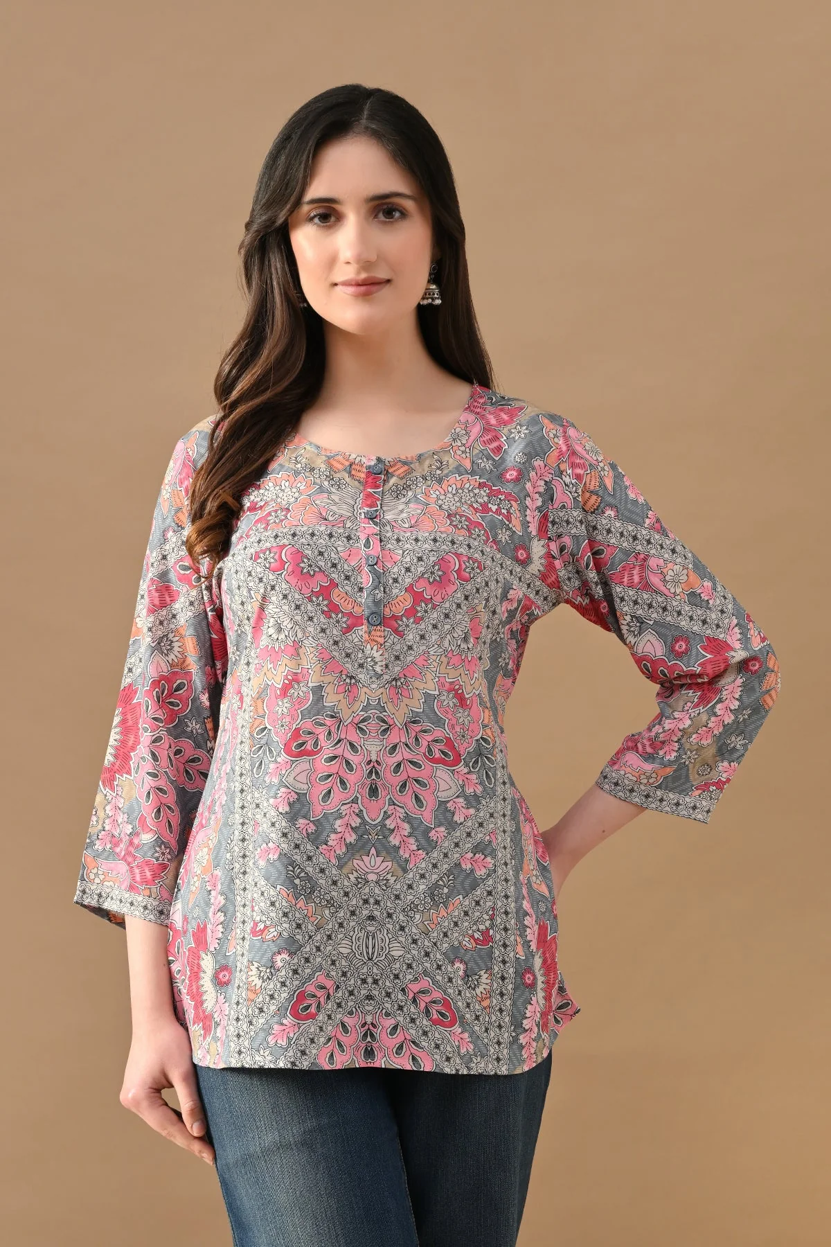 Multi Floral Printed Top - Image 6