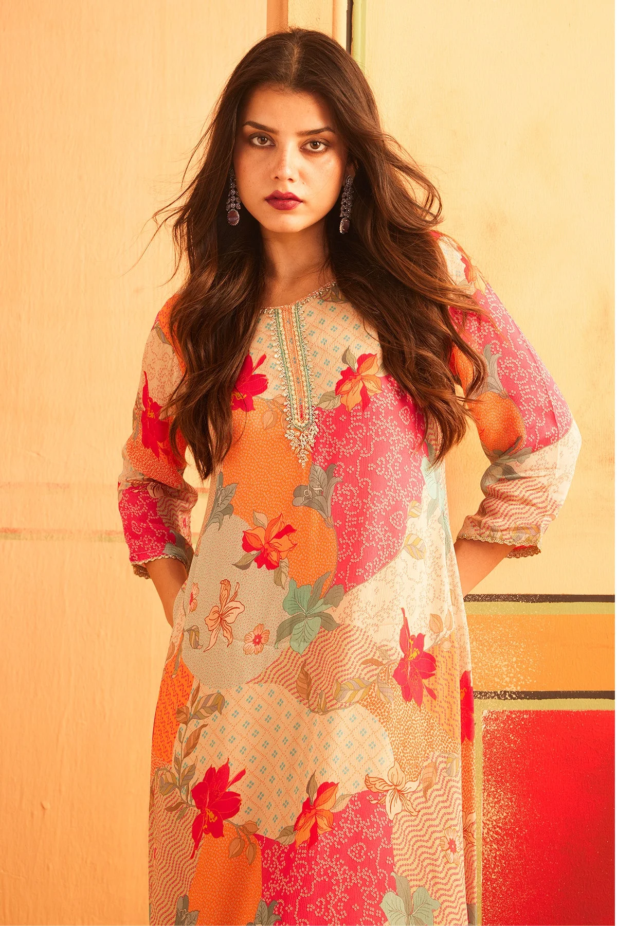 Multi Printed A-Line Dress - Image 5