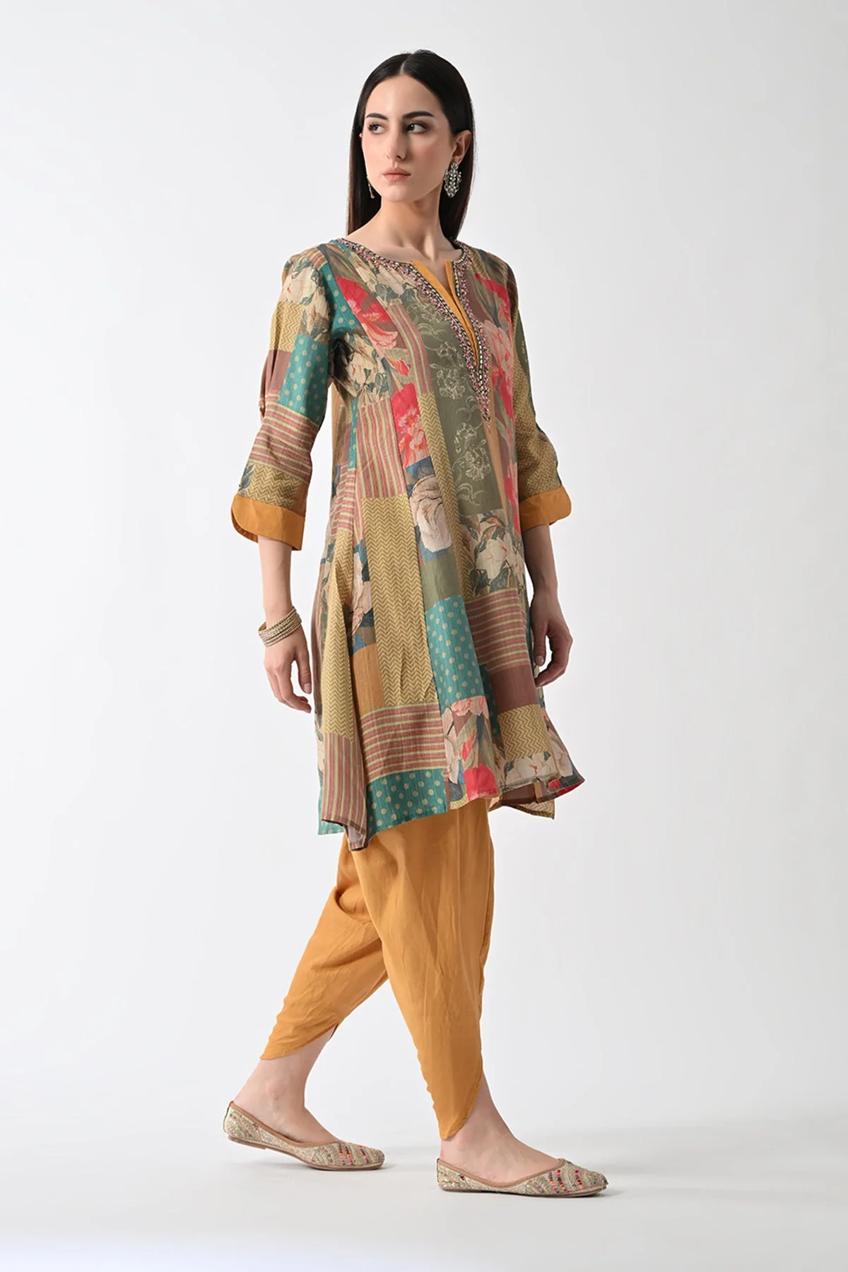 Multi Printed A-Line Kurta 2 Pcs Set - Image 3