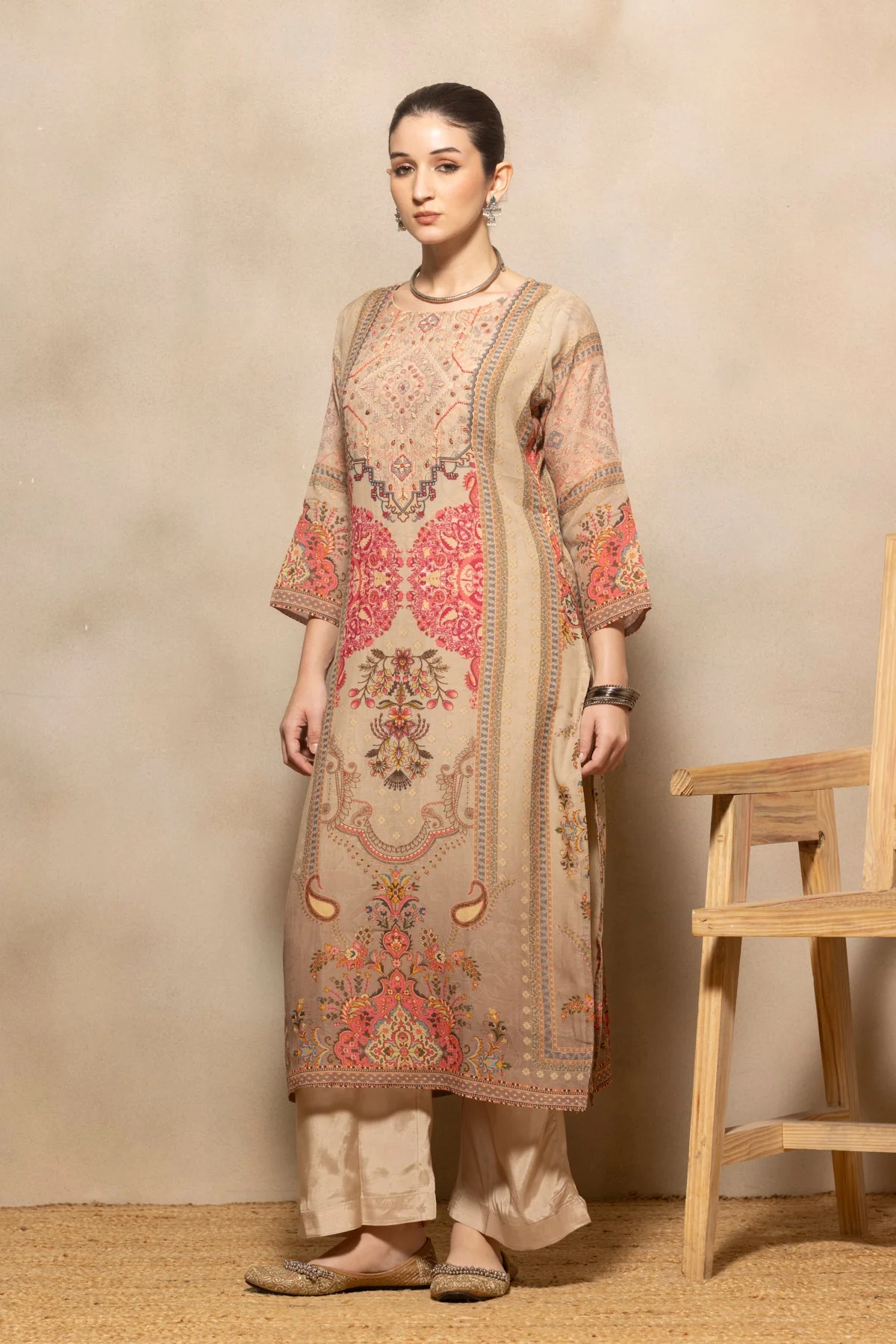 Multi Printed Kurta 3 Pcs Set - Image 2