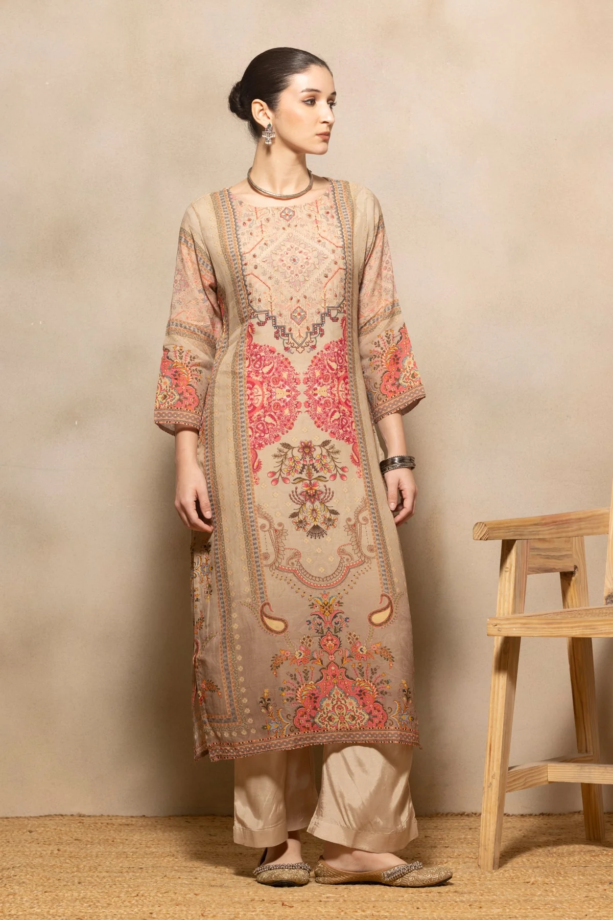 Multi Printed Kurta 3 Pcs Set - Image 3