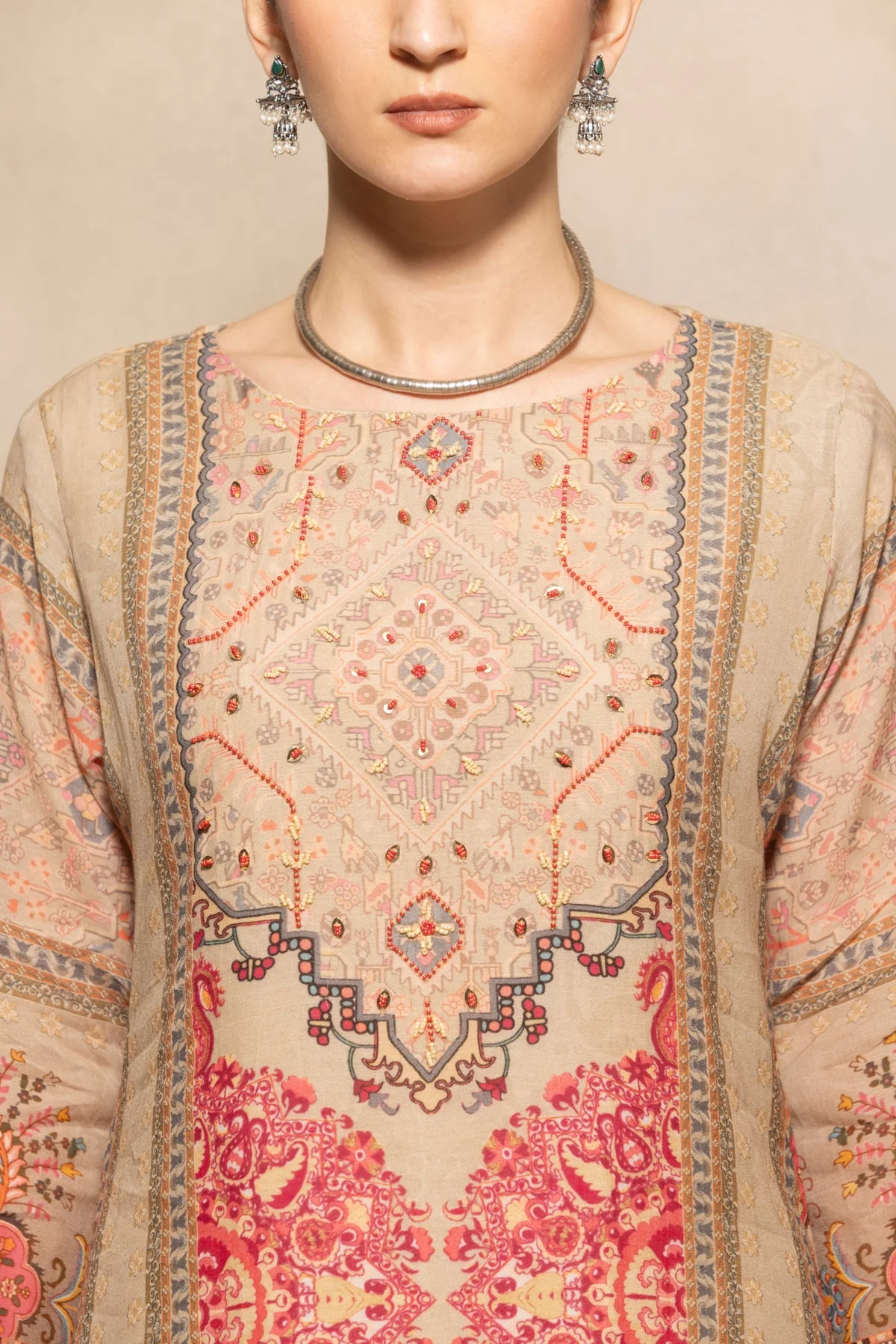 Multi Printed Kurta 3 Pcs Set - Image 4