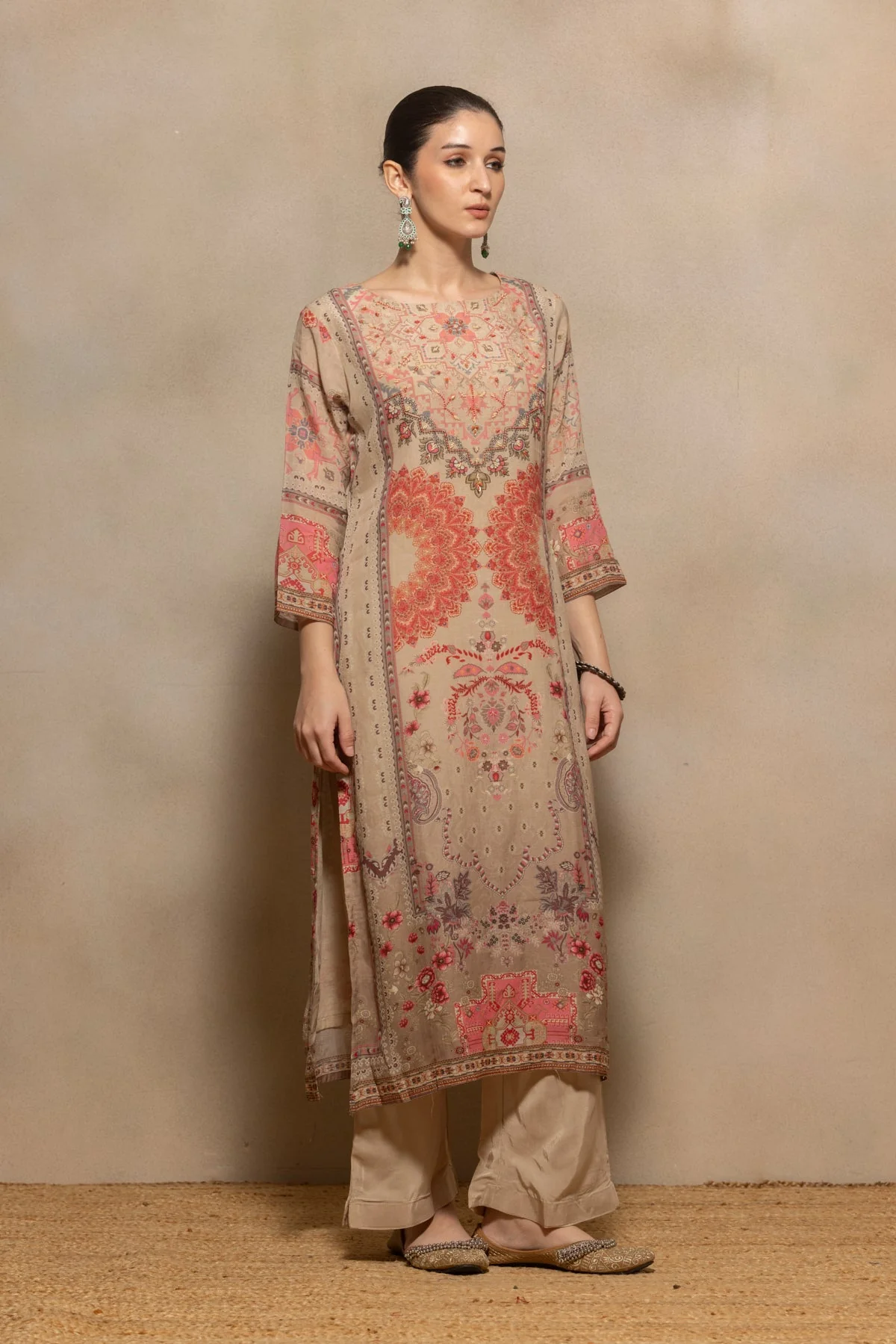 Multi Printed Kurta 3 Pcs Set - Image 3