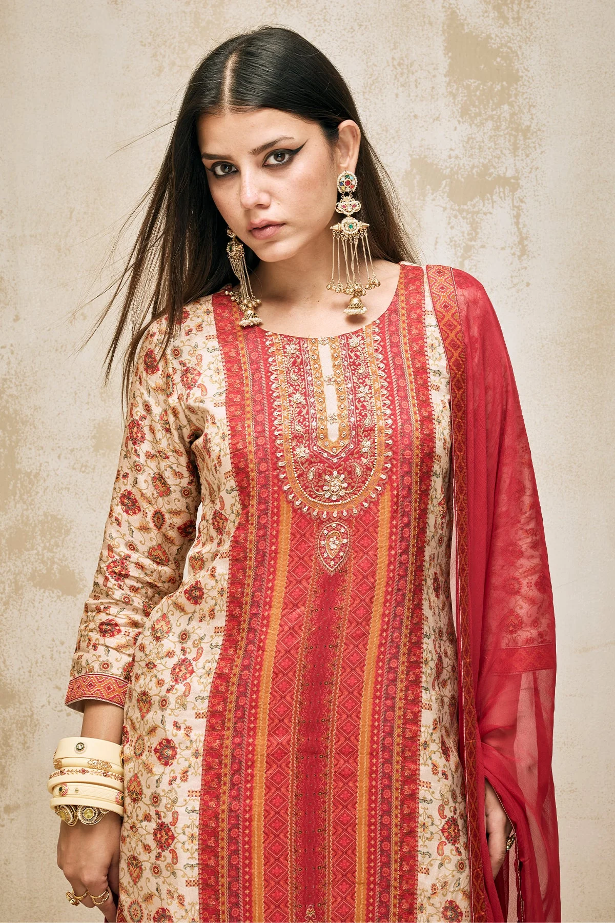 Multi Printed Kurta 3 Pcs Set - Image 4